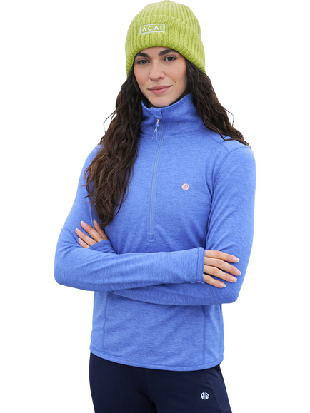 ACAI Freeform Quarter Zip Jumper, Baja Blue