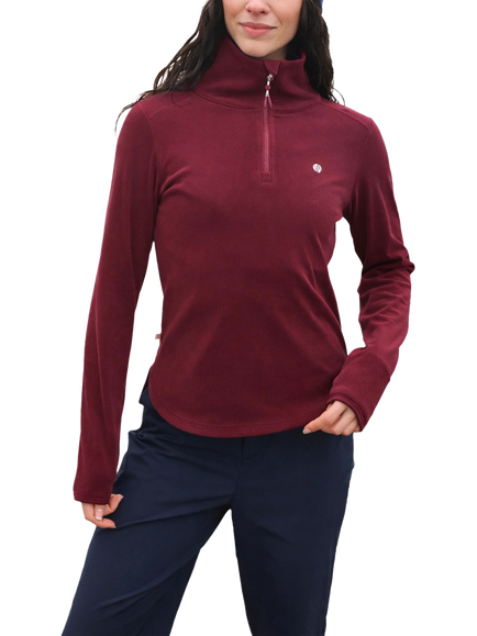 ACAI Endurasoft Quarter Zip Water Repellent Top, Cabernet