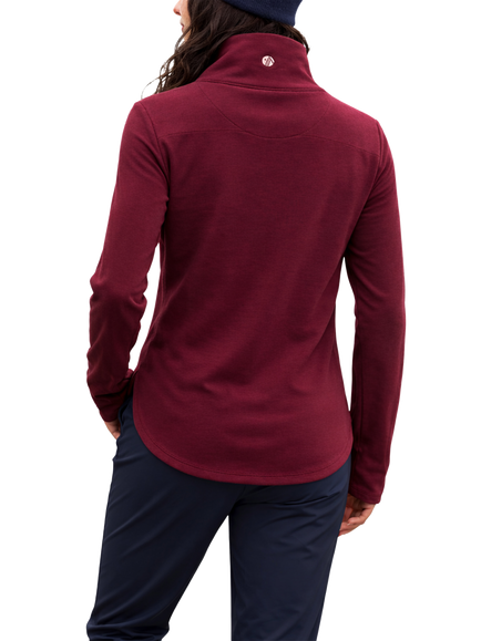 ACAI Endurasoft Quarter Zip Water Repellent Top - view 2, Cabernet