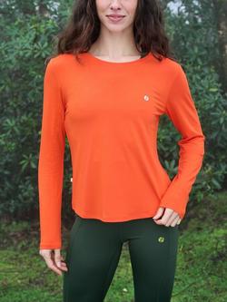 ACAI On The Go Bamboo Rich Long Sleeve Top, Mandarin, Mandarin