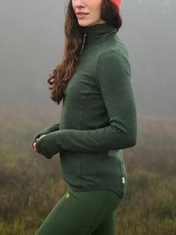 ACAI Thermobase Quarter Zip Merino Wool Blend Top, Chocolate Plum - view 2, Woodland Green