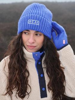 ACAI Women's Merino Wool Blend Beanie, Baja Blue - view 2, Baja Blue