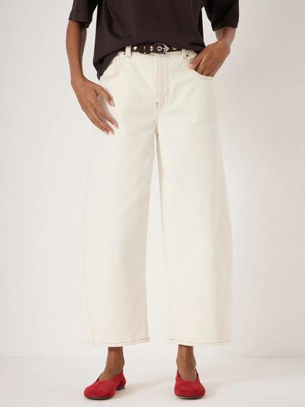 HUSH Bree Barrel Leg Jeans, Ecru, Ecru