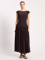 Albaray Dipped Drop Waist Maxi Dress containing LENZING™ ECOVERO™ Viscose, Chocolate