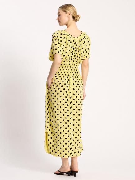 Albaray Iconic Spot Print Dress containing LENZING™ ECOVERO™ Viscose, Yellow - view 2, Yellow