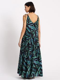 Albaray Painterly Palm Print Tiered Maxi Dress, Black - view 2, Black