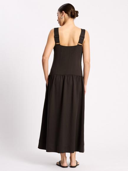 Albaray Drop Waist Sleeveless Maxi Dress, Chocolate - view 2, Chocolate