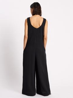 Albaray Cheesecloth Wide Leg Jumpsuit, Black - view 2, Black