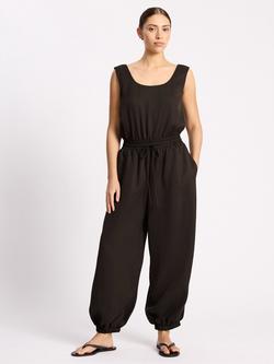 Albaray Scoop Neck Balloon Leg Jumpsuit, Chocolate, Chocolate