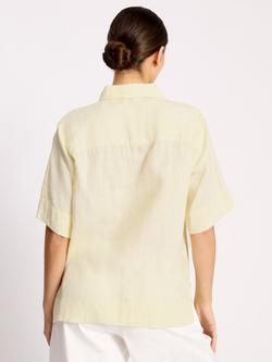 Albaray Pockets Pure Linen Shirt, Lemon - view 2, Lemon