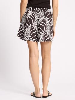 Albaray Elastic Waist Palm Print Shorts, Coffee/Multi - view 2, Coffee/Multi