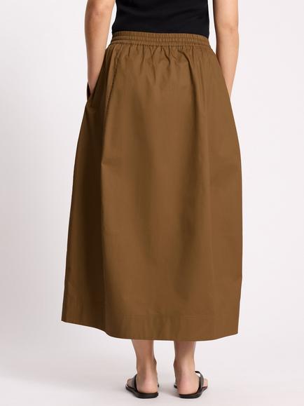 Albaray Tie Waist Sateen Lantern Skirt, Tan - view 2, Tan