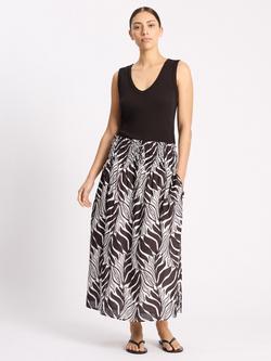 Albaray Palm Print Maxi Skirt, Coffee/Multi, Coffee/Multi