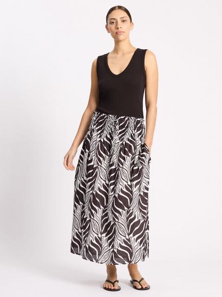 Albaray Palm Print Maxi Skirt, Coffee/Multi, Coffee/Multi
