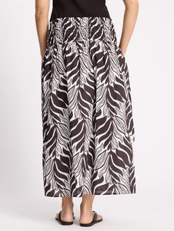 Albaray Palm Print Maxi Skirt, Coffee/Multi - view 2, Coffee/Multi