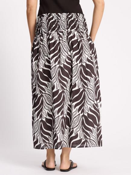 Albaray Palm Print Maxi Skirt, Coffee/Multi - view 2, Coffee/Multi