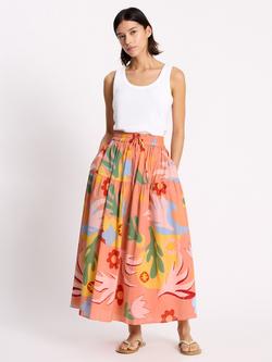 Albaray Tropique Print Maxi Skirt, Pink/Multi, Pink/Multi