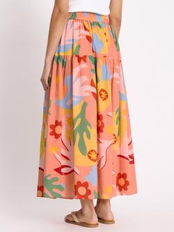 Albaray Tropique Print Maxi Skirt, Pink/Multi - view 2, Pink/Multi