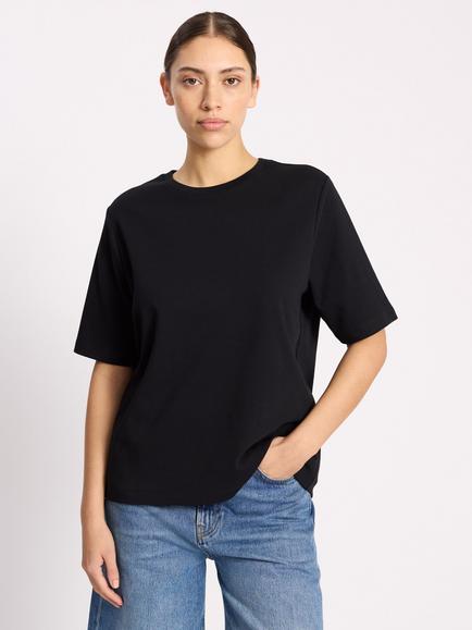 Albaray Crew Neck Boxy T-Shirt, Black