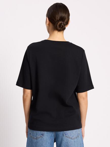 Albaray Crew Neck Boxy T-Shirt - view 2, Black