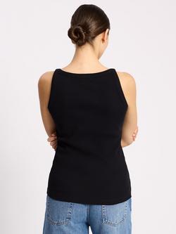 Albaray High Neck Ribbed Vest Top, Black - view 2, Black