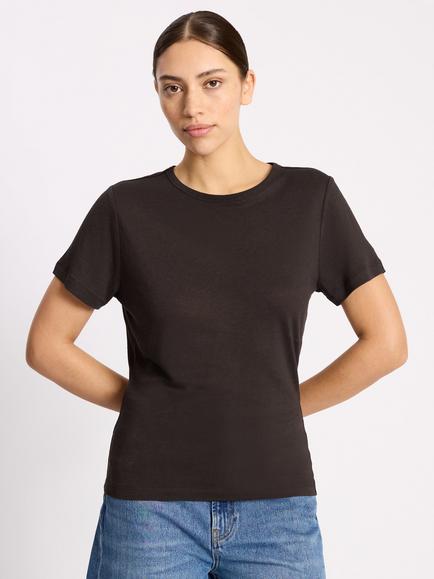 Albaray Crew Neck Slim Fit T-Shirt, Chocolate, Chocolate