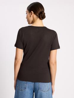 Albaray Crew Neck Slim Fit T-Shirt, Chocolate - view 2, Chocolate