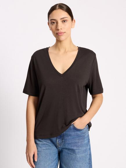 Albaray V-Neck Slim Fit T-Shirt, Chocolate, Chocolate