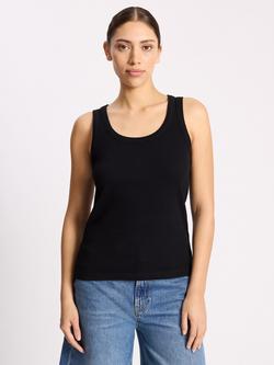 Albaray Scoop Neck Ribbed Vest Top, Black