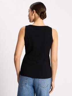 Albaray Scoop Neck Ribbed Vest Top - view 2, Black