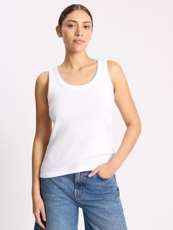Albaray Scoop Neck Ribbed Vest Top, White
