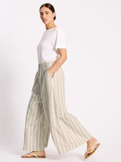 Albaray Stripe Linen Rich Culottes, Cream, Cream