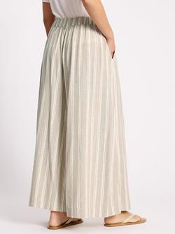 Albaray Stripe Linen Rich Culottes, Cream - view 2, Cream