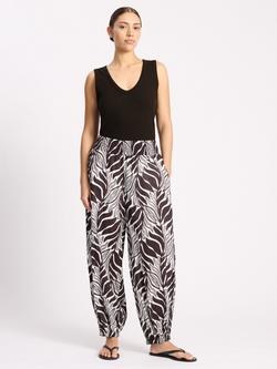 Albaray Palm Print Balloon Trousers, Coffee/Multi, Coffee/Multi
