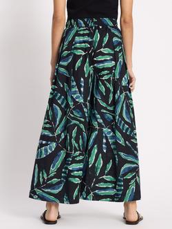 Albaray Painterly Palm Print Wide Leg Trousers, Black/Multi - view 2, Black/Multi