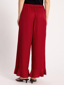 Albaray Ruffle Hem Trousers containing LENZING™ ECOVERO™ Viscose, Red - view 2, Red