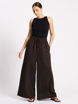 Albaray Pull On Wide Leg Trousers, Chocolate, Chocolate