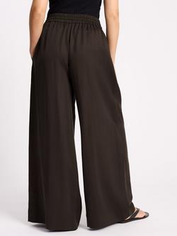 Albaray Pull On Wide Leg Trousers, Chocolate - view 2, Chocolate