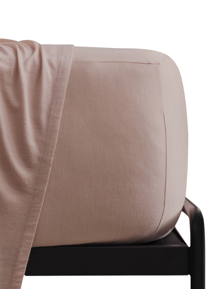 SHLEEP ShleepHalo™ Merino Jersey Fitted Sheet - view 2, Dusty Rose