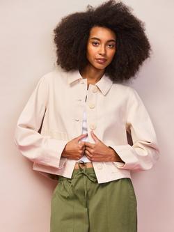 Ro&Zo Cotton Twill Denim Jacket, Natural, Natural