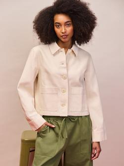 Ro&Zo Cotton Twill Denim Jacket, Natural - view 2, Natural