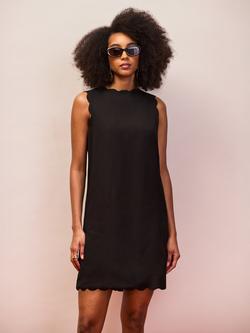 Ro&Zo Scallop Edge Mini Dress, Black