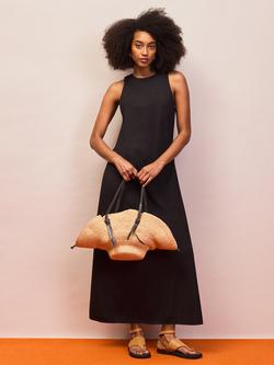 Ro&Zo Petite Tie Back Sleeveless Maxi Dress, Black, Black