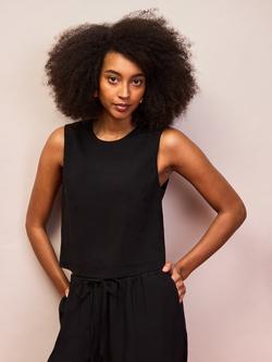 Ro&Zo Twist Back Shell Top, Black, Black