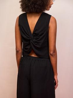 Ro&Zo Twist Back Shell Top, Black - view 2, Black