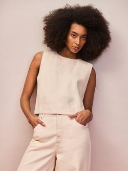 Ro&Zo Cotton Twill Shell Top, Natural, Natural