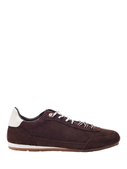 Moda in Pelle Ares Suede Lace Up Trainers, Dark Brown