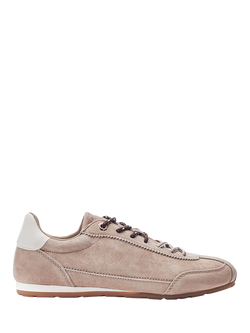 Moda in Pelle Ares Suede Lace Up Trainers, Taupe