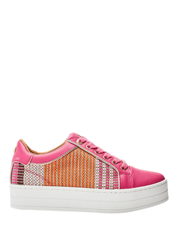 Moda in Pelle Buttercupp Lace Up Trainers, Pink/Orange, Pink/Orange