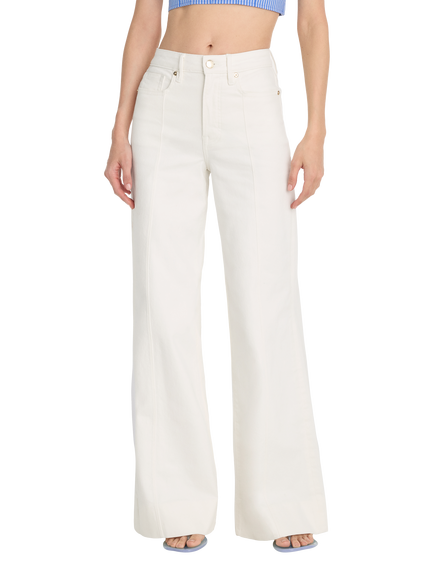 Good American High Rise Wide Leg Palazzo Jeans, Cotton White, Cotton White